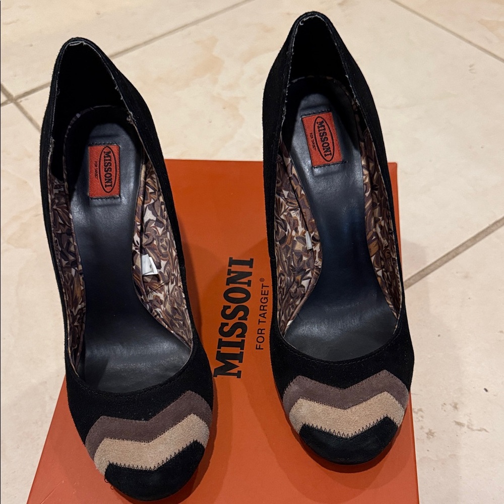 Missoni for Target Black Pumps with Neutral Chevron Accents